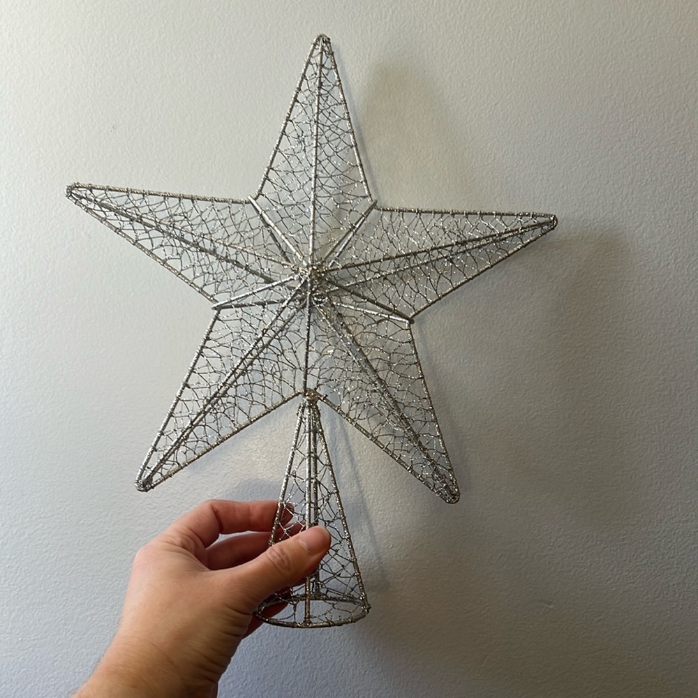 Silver Glitter Tree Topper